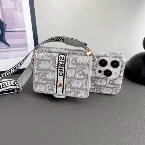 dior スマホ ショルダー ディオール オブリーク iPhone17/17pro ケース 肩掛け iphone16/15pro max ケース カード ケース 付き iphone14/12/11 ケース 斜めがけ ブランド 背面収納 - 画像 (5)