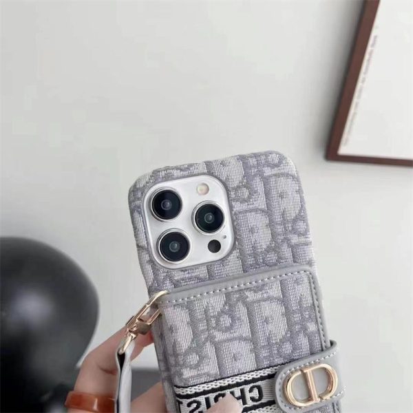 dior スマホ ショルダー ディオール オブリーク iPhone17/17pro ケース 肩掛け iphone16/15pro max ケース カード ケース 付き iphone14/12/11 ケース 斜めがけ ブランド 背面収納 - 画像 (7)