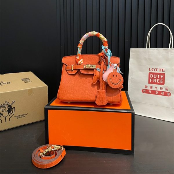 エルメス ケリー ショルダーバッグ 牛革 レディース HERMES バッグ パロディ風 Kelly ポシェット トップレイヤ 2wayトートバッグ 斜めがけ スカーフ付き ハイブランドバッグ - 画像 (3)
