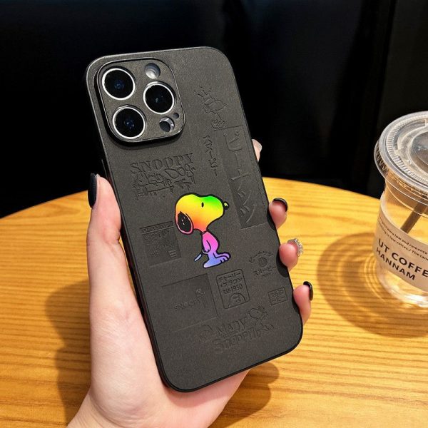 スヌーピー iPhone ケース ブランド iPhone17/16pro ケース SNOOPY ピーナッツ キャラクター かわいい アイフォン 15pro/14 ケース レザー スマホ ケース 韓国 バンド付き 高校生 - 画像 (2)