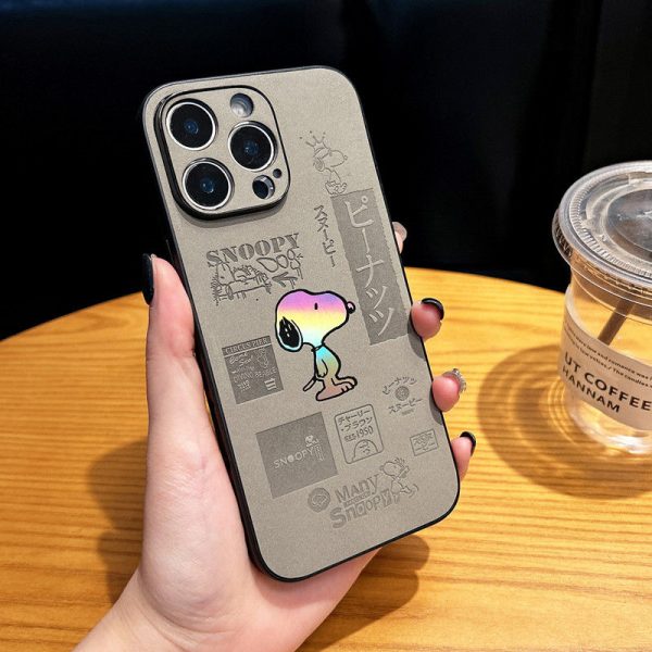 スヌーピー iPhone ケース ブランド iPhone17/16pro ケース SNOOPY ピーナッツ キャラクター かわいい アイフォン 15pro/14 ケース レザー スマホ ケース 韓国 バンド付き 高校生 - 画像 (3)