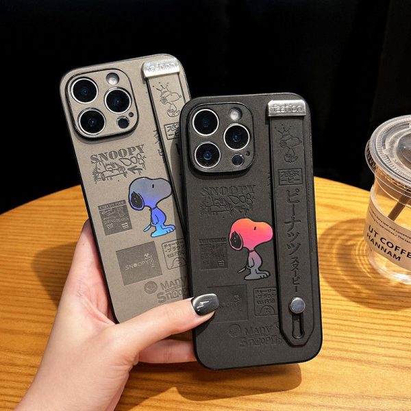 スヌーピー iPhone ケース ブランド iPhone17/16pro ケース SNOOPY ピーナッツ キャラクター かわいい アイフォン 15pro/14 ケース レザー スマホ ケース 韓国 バンド付き 高校生 - 画像 (4)