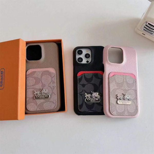 iphone17/17proケース coach スマホケース iphone16 pro max ブランド お 揃い カップル iphone15/14 pro ケース レザー iphone 13Pro 12 11proケース カード 収納 ハイ ブランド 人気 おすすめ - 画像 (9)