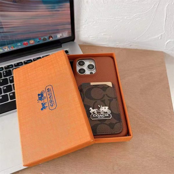 iphone17/17proケース coach スマホケース iphone16 pro max ブランド お 揃い カップル iphone15/14 pro ケース レザー iphone 13Pro 12 11proケース カード 収納 ハイ ブランド 人気 おすすめ - 画像 (8)