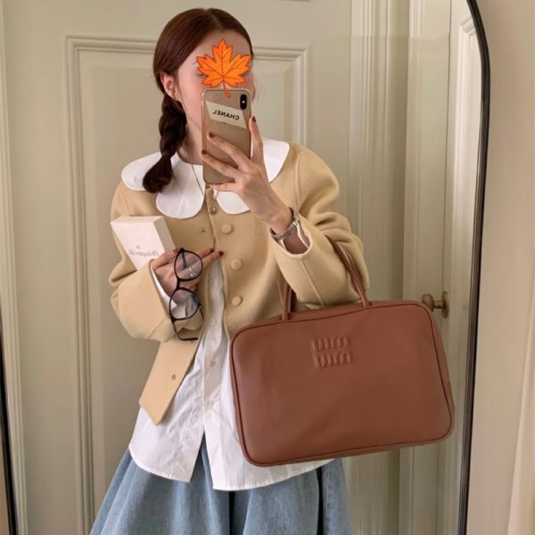 miumiuトート バッグ ハイ ブランド トート バッグ かわいい a4 サイズ おしゃれ マザーズ バッグ 大きい 斜め掛け ショルダー マチ あり トート バッグレザー トート バッグ メンズ - 画像 (9)