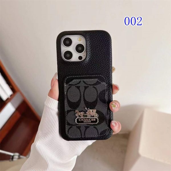 iphone17/17proケース coach スマホケース iphone16 pro max ブランド お 揃い カップル iphone15/14 pro ケース レザー iphone 13Pro 12 11proケース カード 収納 ハイ ブランド 人気 おすすめ - 画像 (4)