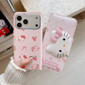 キティ ちゃん iphone 17 ケース サンリオ 手帳型 ブランド iPhone17pro max ケース カード 収納 アイフォン 16pro/15ケース 大人 可愛い  高校生 サンリオ スマホケース ピンク 人気ブランド 女子