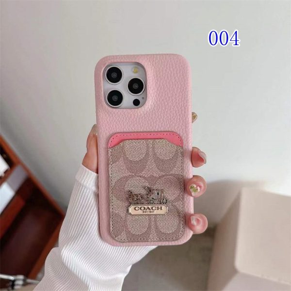 iphone17/17proケース coach スマホケース iphone16 pro max ブランド お 揃い カップル iphone15/14 pro ケース レザー iphone 13Pro 12 11proケース カード 収納 ハイ ブランド 人気 おすすめ - 画像 (6)