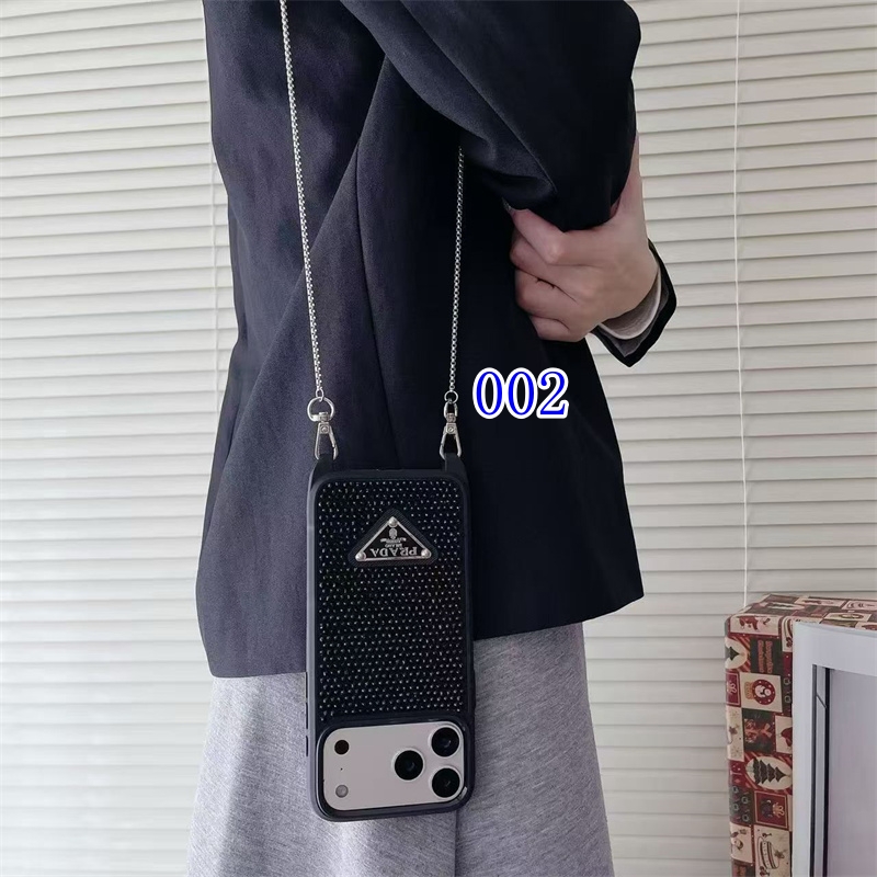 プラダ iPhone ケース iphone17 ケース ストラップ付き iphone air ケース キラキラ prada iphone 17pro ケース 大人 かわいい iphone 17 プロ マックス ケース 流行り - 画像 (3)