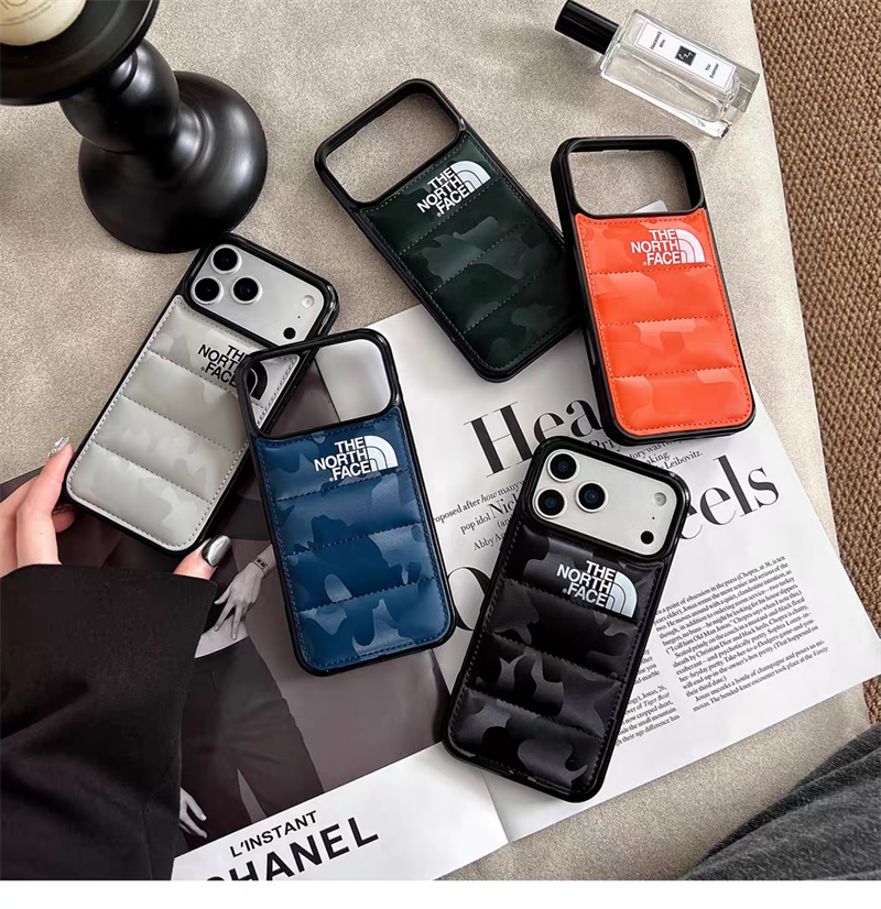 north face iphone17/17proケース メンズ おしゃれ 秋冬 ノースフェイス コピー iphone16pro max/15 レザーケース ダウン ジャケット風 衝撃 に 強い アイフォンケース14/13 流行り オシャレ