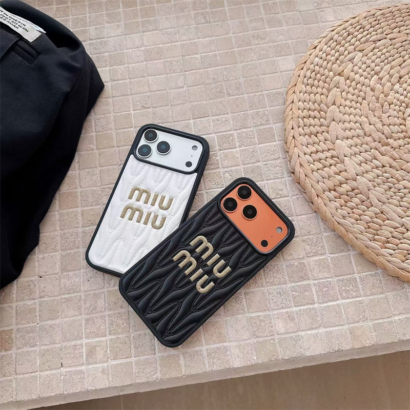 miumiu iphone17 ケース ハイブランド スマホ ケース かわいい 刺繍 ミュウミュウ iPhone 16pro/15 ケース 人気 ブランド 女子 iPhone14/13pro ケース 韓国 流行り おしゃれ - 画像 (6)