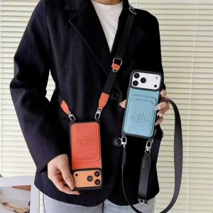 エルメス iPhone17/17pro ケース カード 収納 ハイ ブランド アイフォン 17promax ケース レザー スマホ ショルダー 斜め掛け iPhone 16/15pro ケース 人気 女子 hermes 携帯 iPhone14/13pro/12 ケース カップル お揃い