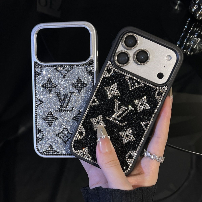ルイ ヴィトン vuitton 風 iphone17/17pro ケース 新作 キラキラ ブランド iphone16pro/15 ケース 人気 女子 ハイ ブランド iphone ケース 14/13pro/12 ラインストーン