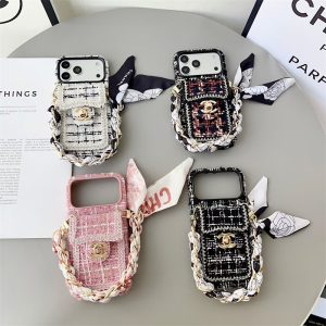 シャネル iphone17 ケース ショルダー ブランド chanel パロディ iphone16/16pro ケース ジャガード iphone15/14 ケース 人気ブランド iphone13/12pro ケース スマホケース カード入れ iphone ケース 斜め掛け ブランド