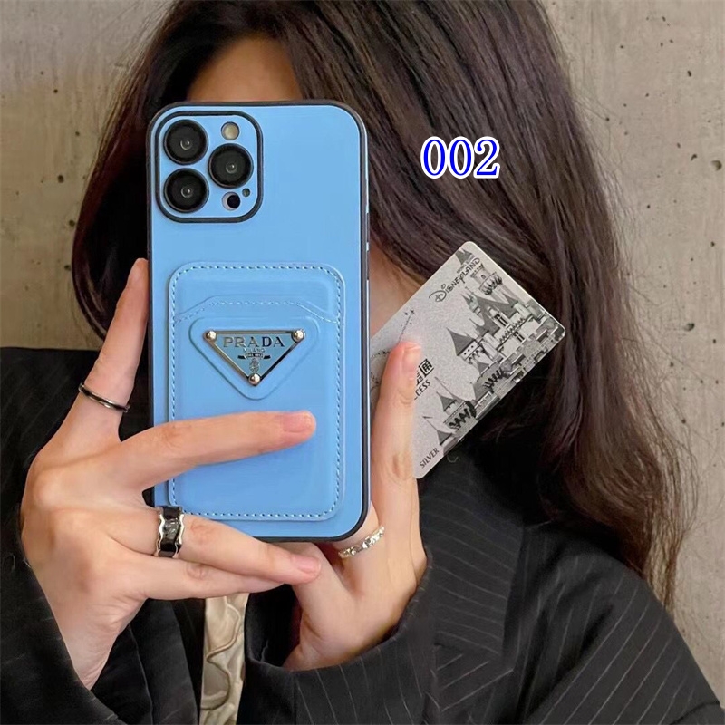 prada iphone ケース iphone 17 pro max ケース ハイ ブランド プラダ iphone16pro/15pro ケース カード ケース 付き スマホケース おしゃれ iPhone 14/13/12 ケース メンズ 黒 人気 - 画像 (4)