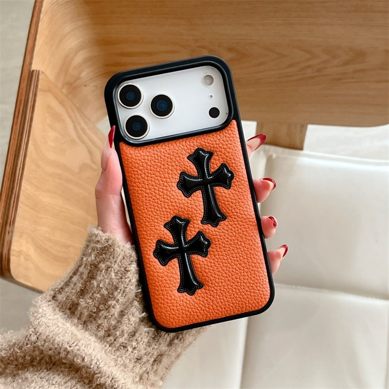 chrome hearts iphone17/17pro ケース ブランド iphone16pro/15 ケース レザー かっこいい iphone14PRO/13 ケース ハイ ブランド 韓国 メンズ スマホケース 革 お 揃い アイフォン ケース 人気 ブランド