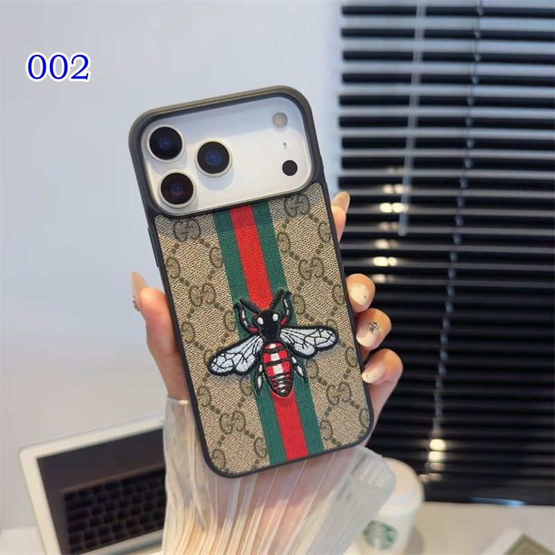 GUCCI スマホケース iphone 17/17pro ケース iphone ケース 16/15 ブランド iphone14pro/13 ケース 刺繍 おしゃれ iphone12/11 ケース 大人 可愛い - 画像 (3)