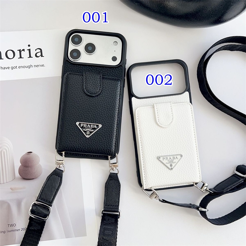 prada iphone17/17pro ケース カードケース 付き プラダ iphone16plus/15 ケース スマホ ショルダー iphone 14pro/13 ケース ブランド メンズ iphone ケース カード 収納 背面 ブランド iphone ケース ストラップ付き - 画像 (2)