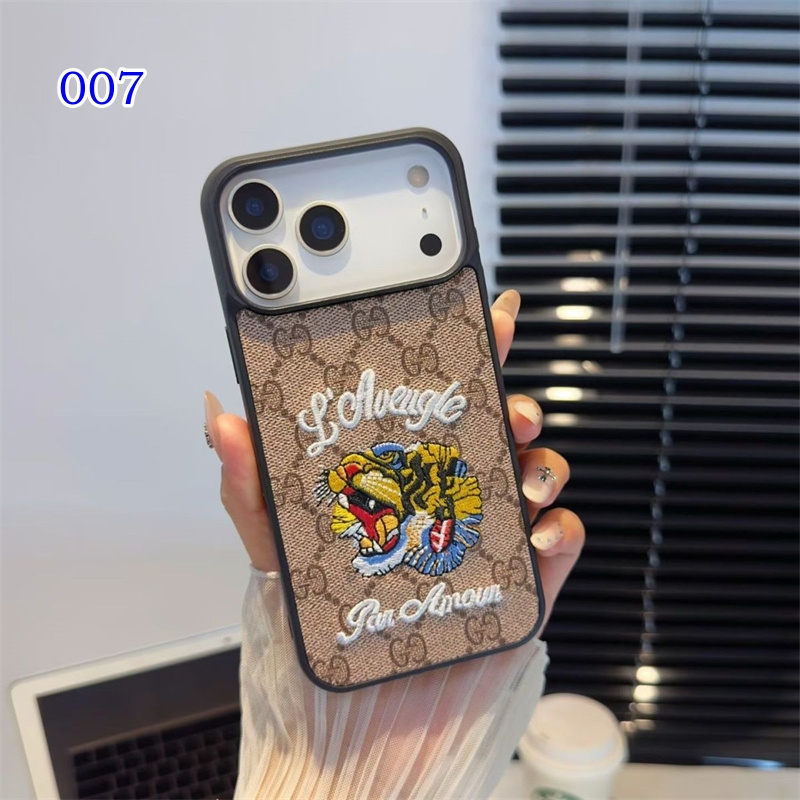 GUCCI スマホケース iphone 17/17pro ケース iphone ケース 16/15 ブランド iphone14pro/13 ケース 刺繍 おしゃれ iphone12/11 ケース 大人 可愛い - 画像 (8)