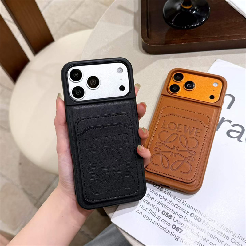 ロエベ iphone 17/17pro ケース ブランド おすすめ iphone 16/15/14 ケース レザー カード入れ iphone 13 pro ケース スマホケース iphone13 かわいい 携帯 ケース 人気 ブランド
