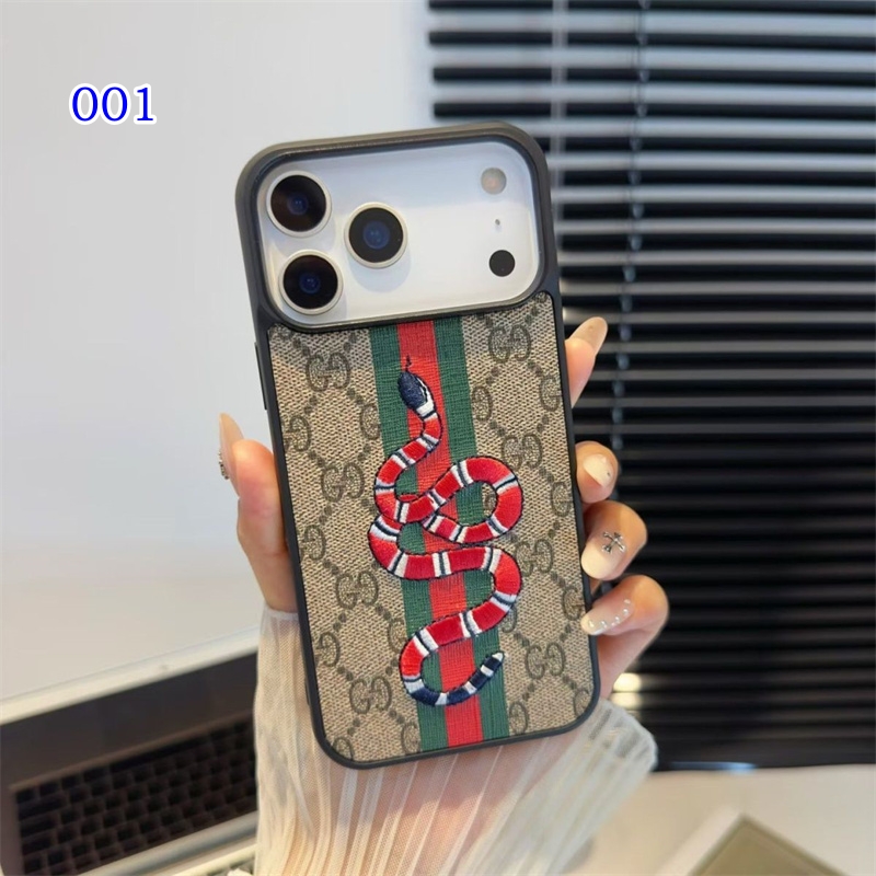 GUCCI スマホケース iphone 17/17pro ケース iphone ケース 16/15 ブランド iphone14pro/13 ケース 刺繍 おしゃれ iphone12/11 ケース 大人 可愛い - 画像 (2)