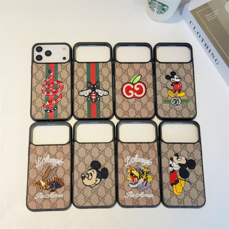 GUCCI スマホケース iphone 17/17pro ケース iphone ケース 16/15 ブランド iphone14pro/13 ケース 刺繍 おしゃれ iphone12/11 ケース 大人 可愛い