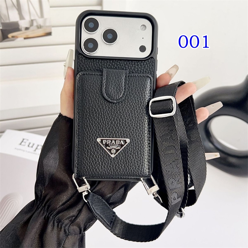 prada iphone17/17pro ケース カードケース 付き プラダ iphone16plus/15 ケース スマホ ショルダー iphone 14pro/13 ケース ブランド メンズ iphone ケース カード 収納 背面 ブランド iphone ケース ストラップ付き - 画像 (3)