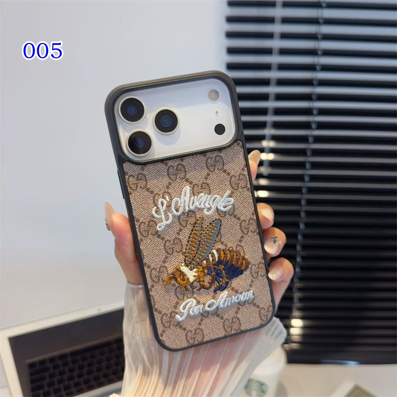 GUCCI スマホケース iphone 17/17pro ケース iphone ケース 16/15 ブランド iphone14pro/13 ケース 刺繍 おしゃれ iphone12/11 ケース 大人 可愛い - 画像 (6)