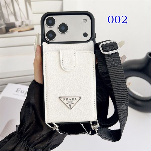 prada iphone17/17pro ケース カードケース 付き プラダ iphone16plus