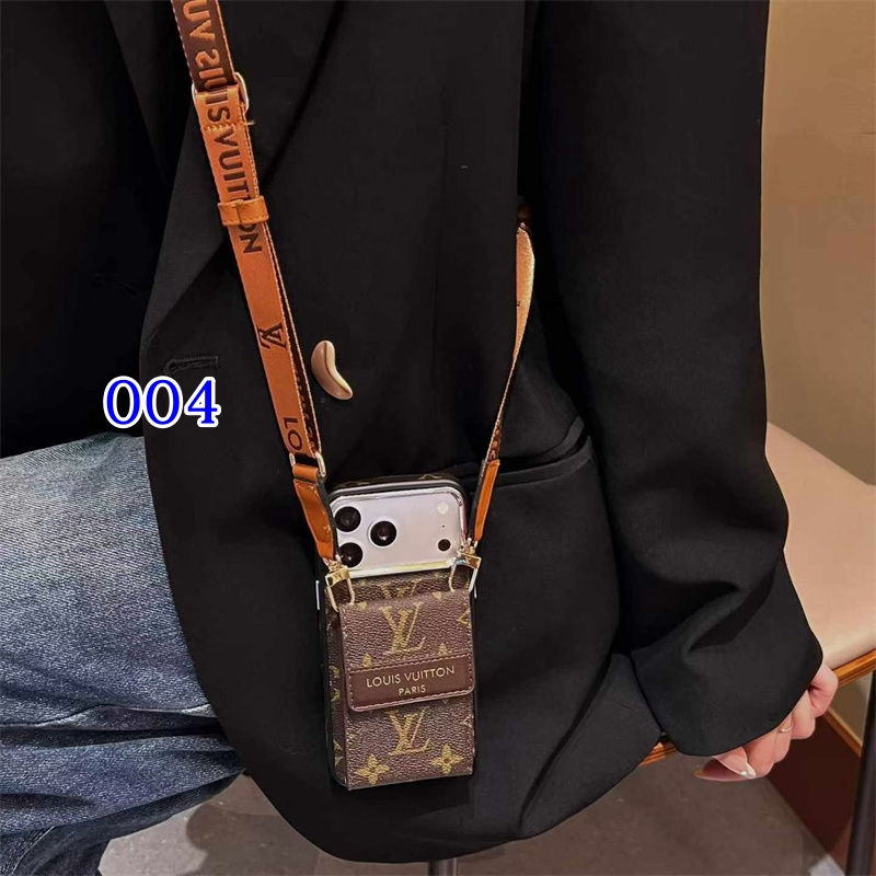 iPhone17Pro Max ケース ハイ ブランド vuttion/gucci ストラップ 付き iPhone16/15pro/14ケース カード 収納 スマホ ショルダー iPhone13/12pro maxケース 斜め 掛け おしゃれ - 画像 (5)