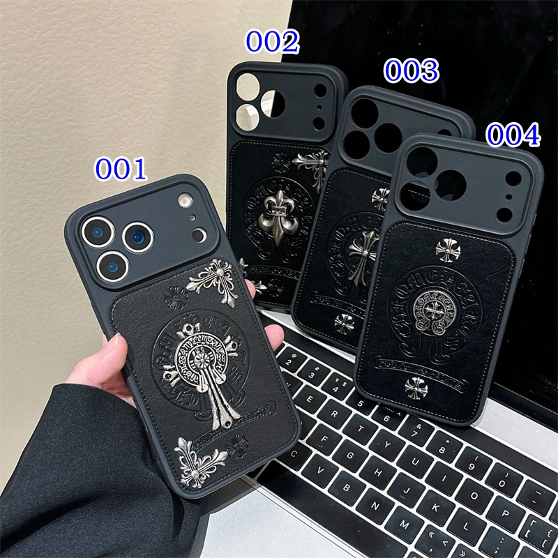 iphone17pro ケース メンズ ブランド CHROME HEARTS iphone16/15pro ケース かっこいい iphone14/13 ケース ハイ ブランド 韓国 スマホケース アイフォン12 ケース - 画像 (2)