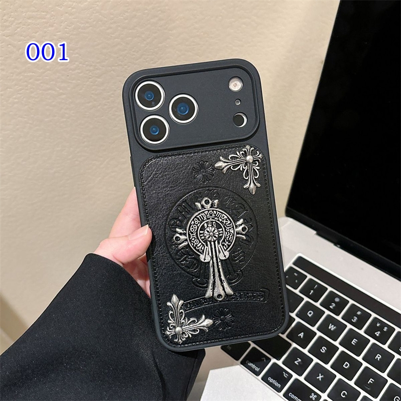 iphone17pro ケース メンズ ブランド CHROME HEARTS iphone16/15pro ケース かっこいい iphone14/13 ケース ハイ ブランド 韓国 スマホケース アイフォン12 ケース - 画像 (3)
