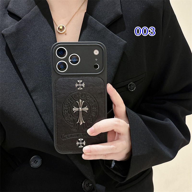 iphone17pro ケース メンズ ブランド CHROME HEARTS iphone16/15pro ケース かっこいい iphone14/13 ケース ハイ ブランド 韓国 スマホケース アイフォン12 ケース - 画像 (5)