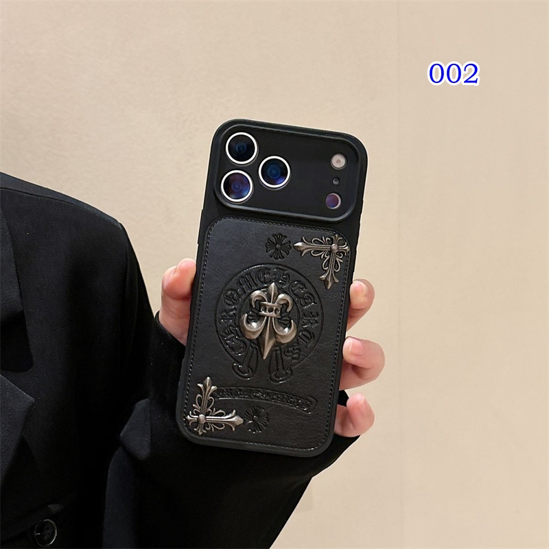 iphone17pro ケース メンズ ブランド CHROME HEARTS iphone16/15pro ケース かっこいい iphone14/13 ケース ハイ ブランド 韓国 スマホケース アイフォン12 ケース - 画像 (4)