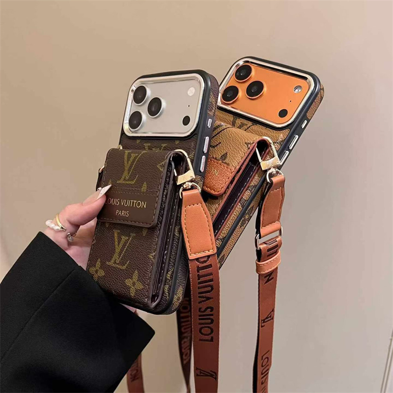 iPhone17Pro Max ケース ハイ ブランド vuttion/gucci ストラップ 付き iPhone16/15pro/14ケース カード 収納 スマホ ショルダー iPhone13/12pro maxケース 斜め 掛け おしゃれ - 画像 (8)