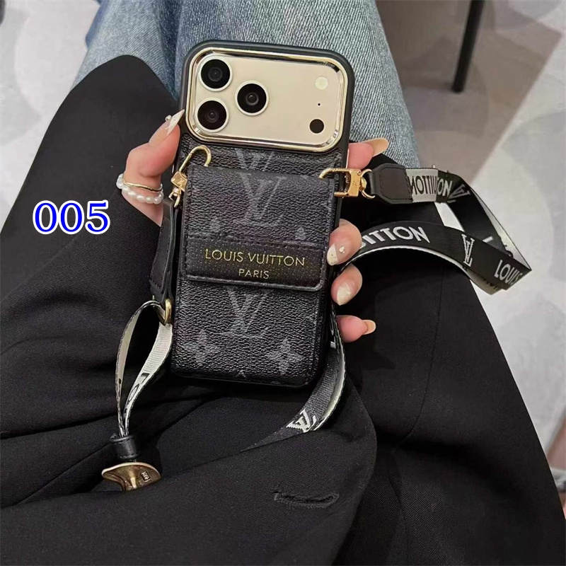 iPhone17Pro Max ケース ハイ ブランド vuttion/gucci ストラップ 付き iPhone16/15pro/14ケース カード 収納 スマホ ショルダー iPhone13/12pro maxケース 斜め 掛け おしゃれ - 画像 (6)