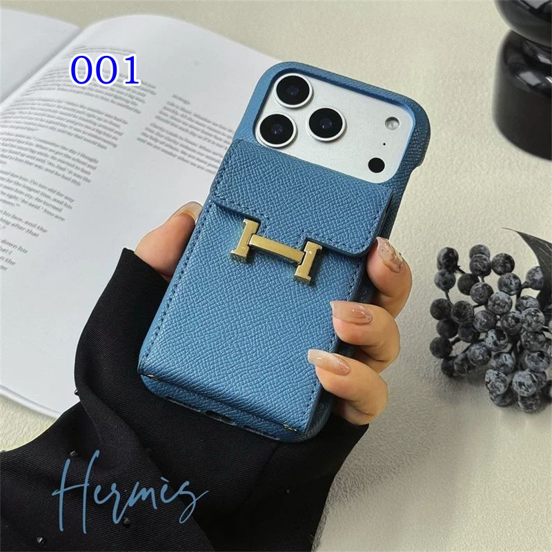 iphone ケース ブランド HERMES iphone17/17pro ケース カード ケース 付き iphone air ケース iphone 16 pro max ケース ハイ ブランド iphone15/14/13 ケース カップル おすすめ - 画像 (3)