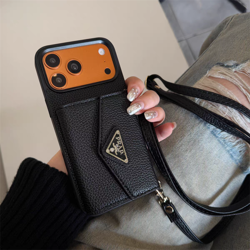 prada iphone air ケース ストラップ プラダ iphone17 ケース ハイ ブランド おすすめ iphone 16/15 ケース カード 収納 iphone 14/13 ケース 人気 ブランド スマホ ショルダー おしゃれ アイフォン12/11 ケース メンズ