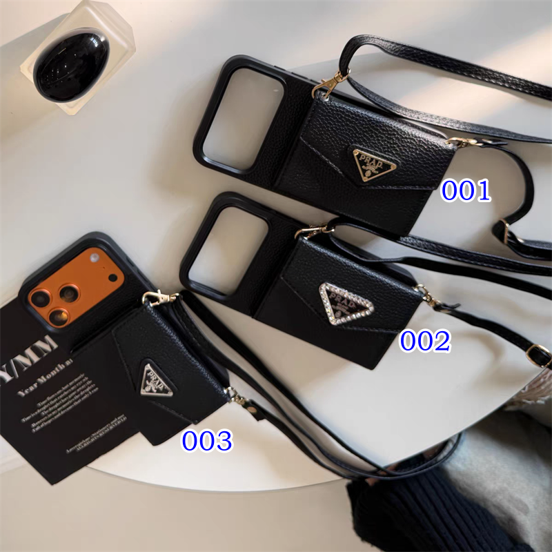 prada iphone air ケース ストラップ プラダ iphone17 ケース ハイ ブランド おすすめ iphone 16/15 ケース カード 収納 iphone 14/13 ケース 人気 ブランド スマホ ショルダー おしゃれ アイフォン12/11 ケース メンズ - 画像 (2)