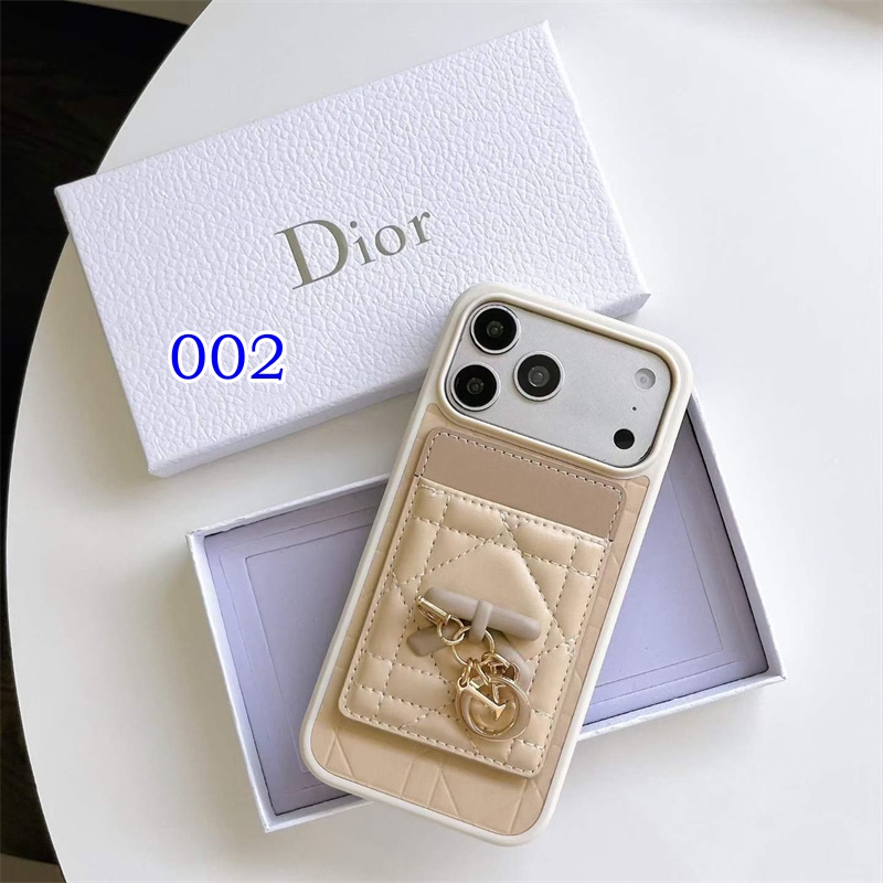 iPhone 18pro ケース【DIOR】風 LadyDior カードホルダー 付き magsafe dior iPhone17/16pro ケース 芸能人 スマホ ケース iPhone15/14 ケース リボン 付き iPhone13promax ケース ピンク 黒 - 画像 (4)