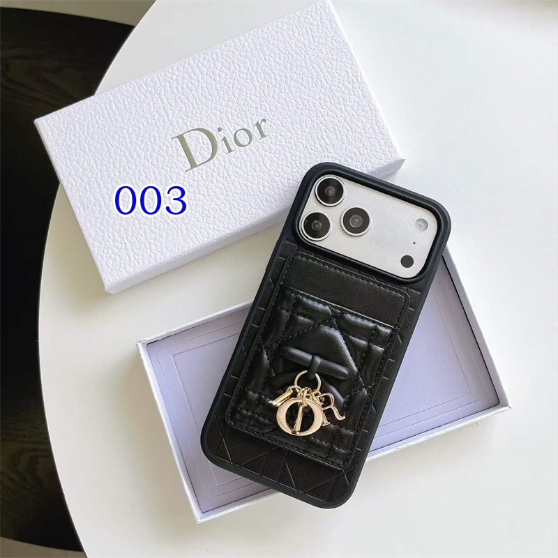iPhone 18pro ケース【DIOR】風 LadyDior カードホルダー 付き magsafe dior iPhone17/16pro ケース 芸能人 スマホ ケース iPhone15/14 ケース リボン 付き iPhone13promax ケース ピンク 黒 - 画像 (5)
